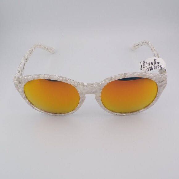 AQS Very Rad Orange Mirror Shades, White Transparent Summer NWT 53mm DAISY main image 11